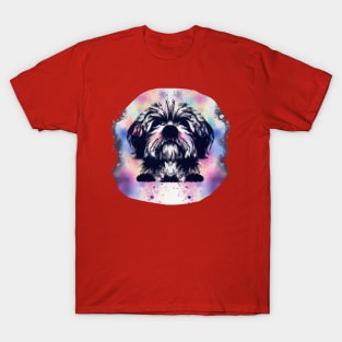 Lhasa Apso Acid Wash Minimal Artwork T-Shirt